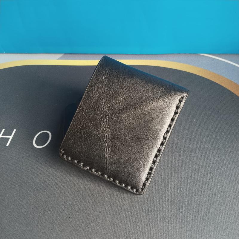 MELA Pure Leather Minimalist Wallet – Sleek Black