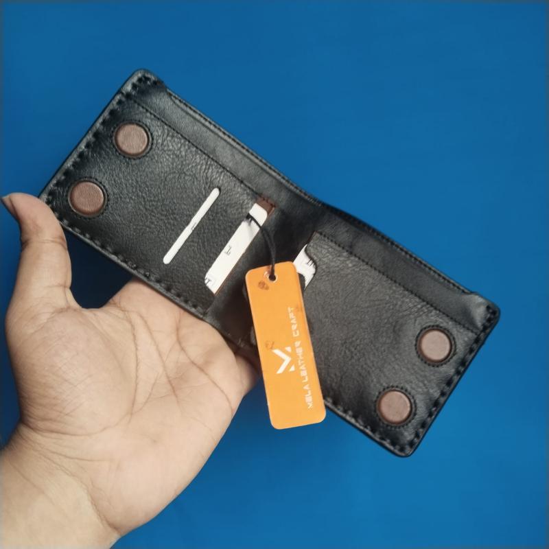 MELA Pure Leather Minimalist Wallet – Sleek Black