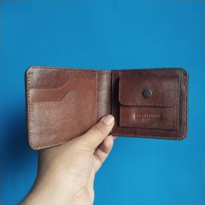 Premium Men's Pure Leather Wallet – Brown Embossed Design
